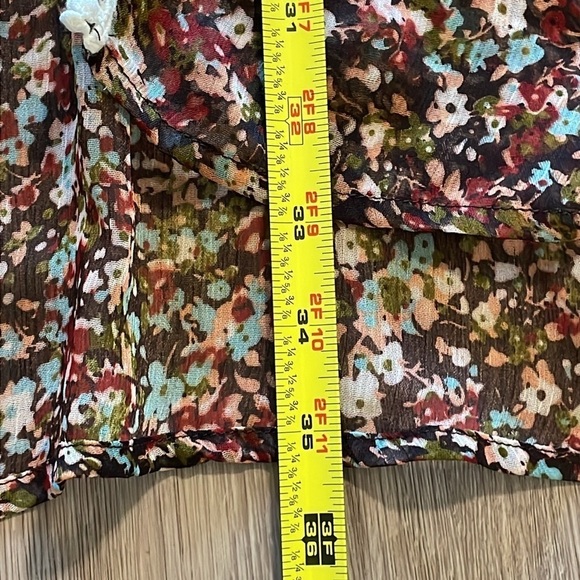 Judith March Anthropologie Women Cardigan Medium Lace Crochet Longline Floral - Picture 14 of 14